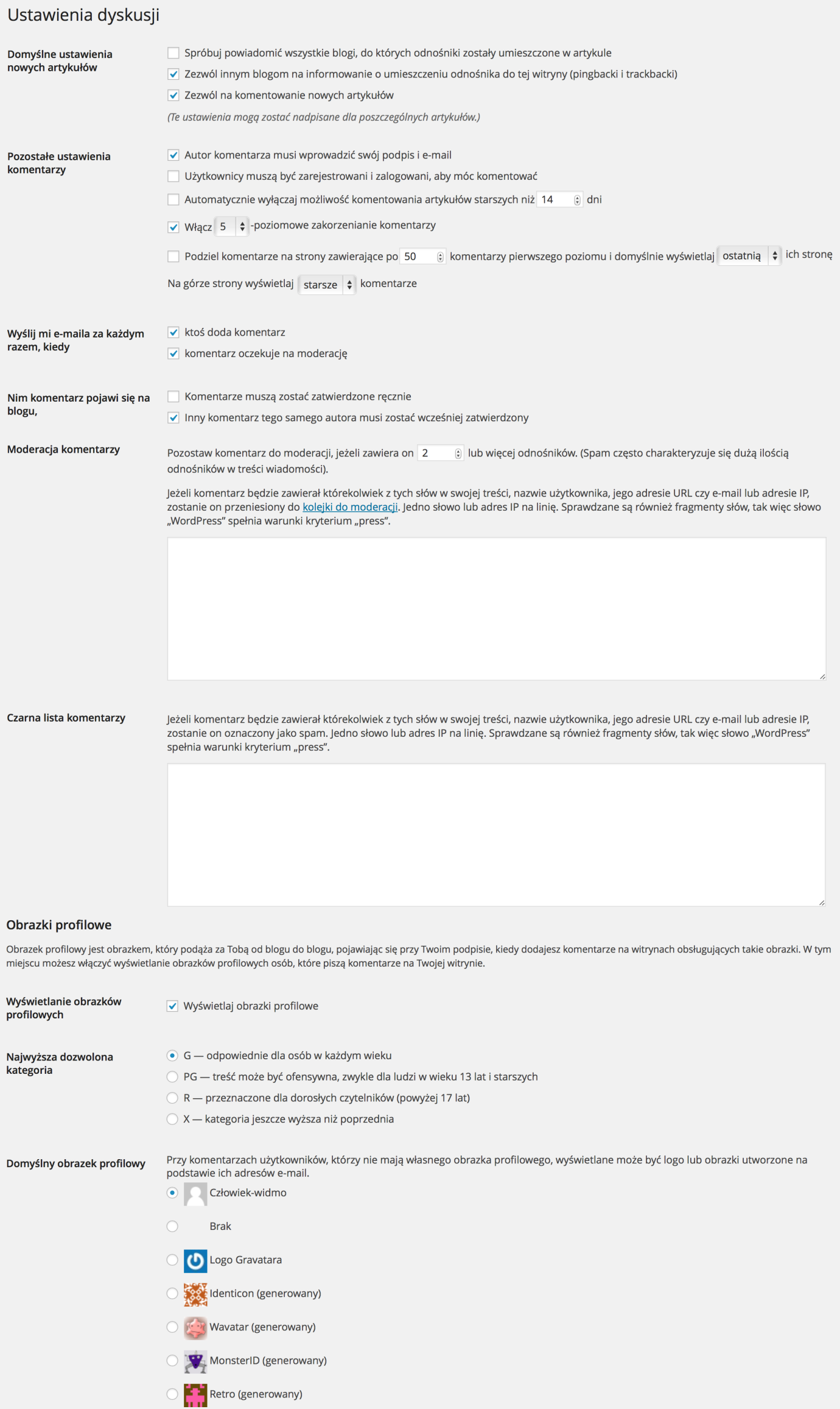 Ustawienia Dyskusji Wordpress Podr Cznik Dla Pocz Tkuj Cych