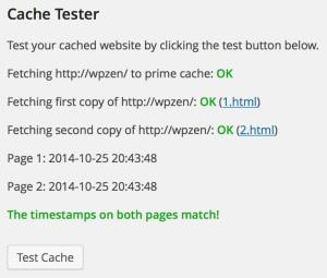 WP Super Cache - Cache Tester