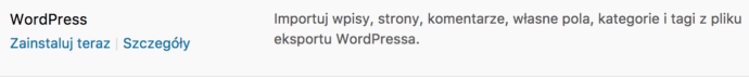 WordPress - import